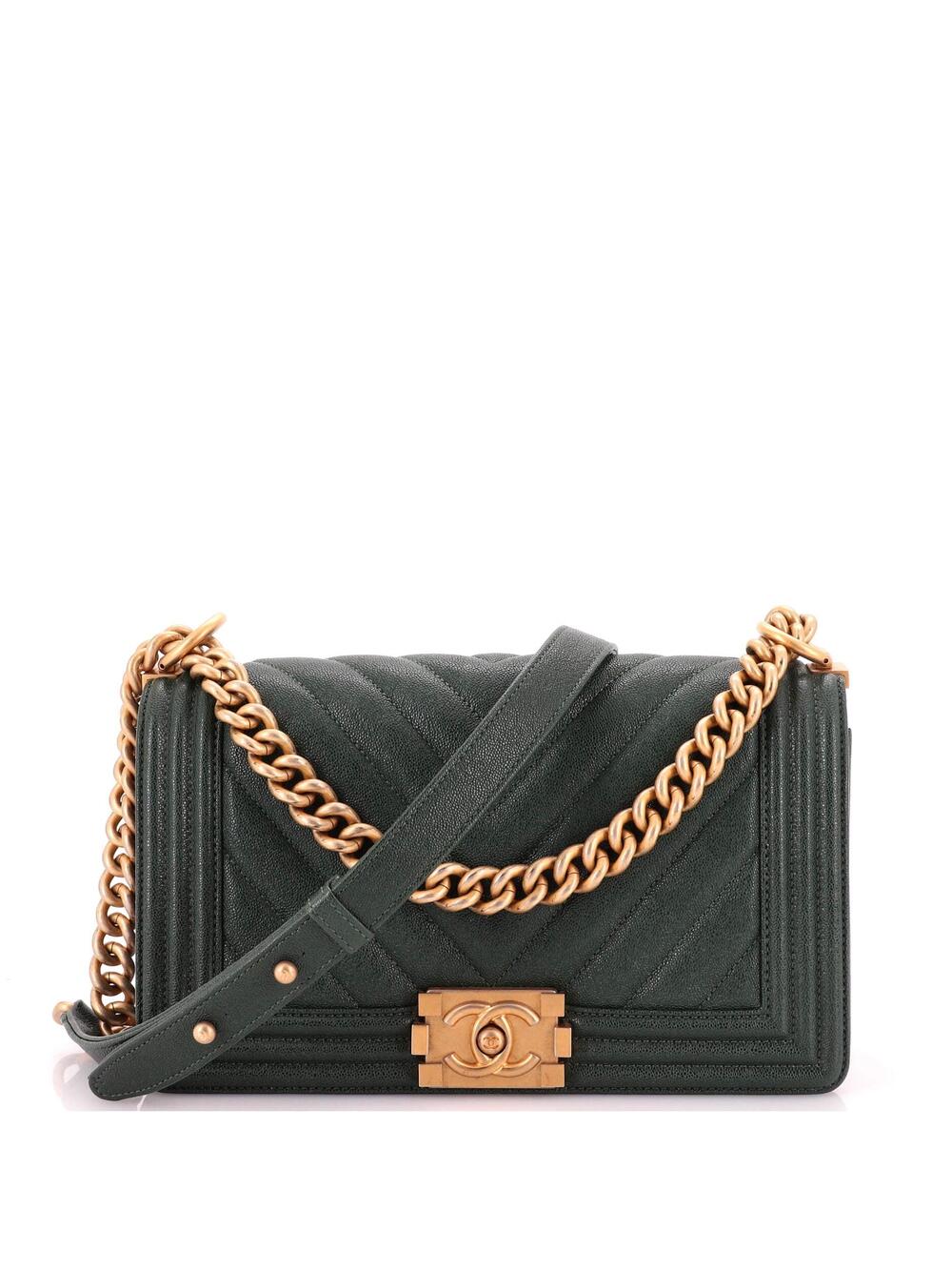 Chanel Boy Flap Bag Chevron Caviar Old #336132C42B